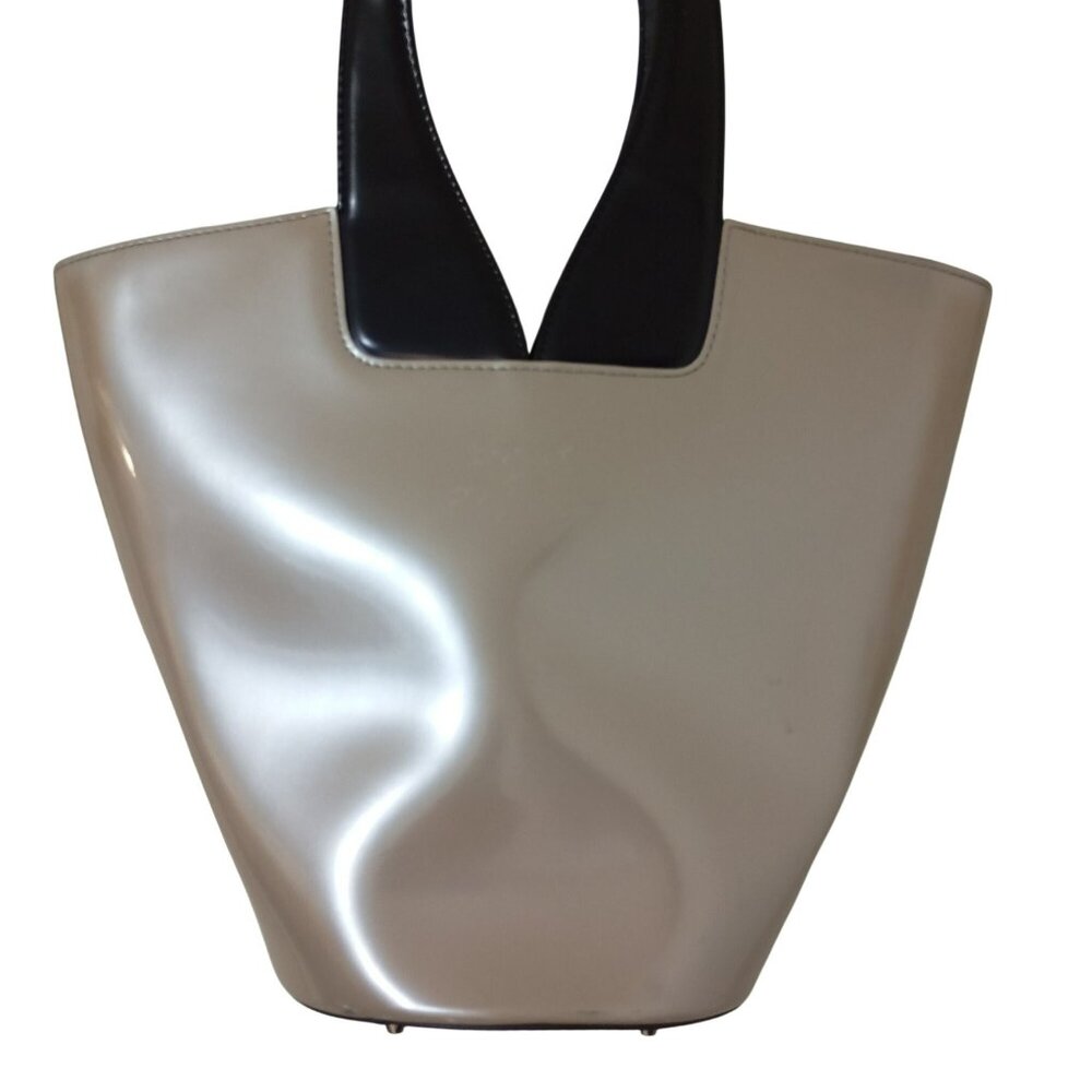 Beijo By Susan Handley Beige & Black Tote Bag With Metal Feet - Picture 7 of 12